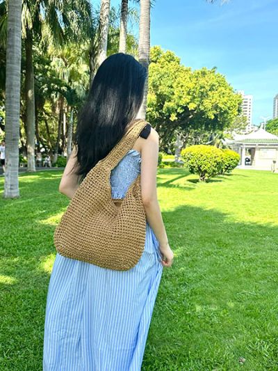 Summer straw beach shoulder bag- Beach Please 004